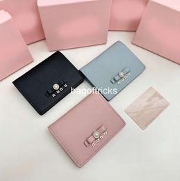 Womens Bow Wallet Short Genuine Leather Purses Student Girl Heart Cute Two Fold Money Clip Card Bag Thin Portable Versatile