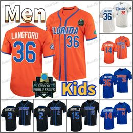 Custom Florida Gator Jac Caglianone Baseball Jersey Mac Guscette BT Riopelle Josh Rivera Luke Heyman Hurston Waldrep Wyatt Langford Brandon Sproat College Jerseys