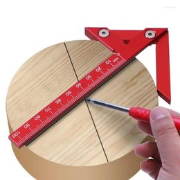 Professional Hand Tool Sets Woodworking Centre Scribe 45/90 Degree Right Angle Line Gauge Square Wood Round Heart Ruler 100mm