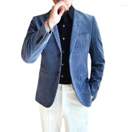 Men's Suits 2024 Men Spring High Quality Business Blazers/Male Slim Fit Corduroy Fashion Suit Jackets/Man Leisure Tuxedo Plus Size S-4XL