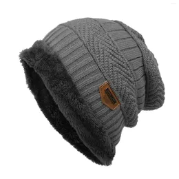 Berets Mens Fashion Warm Oversized Thick Soft Coarse Knit Casual Hat Unisex Big Size Beanie Skiing Skullies Bomber Hats