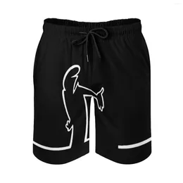 Men's Shorts Anime Beach Pants Balum La Linea 16 Loose Stretch Causal Hawaii Casual Adjustable Drawcord Breathable Quick Dry