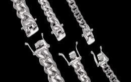 High Quality Stainless Steel Curb Cuban Chain Dragon Clasp Bracelets Men Women Fashion Gold Silver Bangles 8mm101214mm 23cm6083017