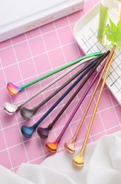 8 Colours Stainless Steel Long Metal Drinking Straw Spoon with Cleaning Brush Coffee Bar Kitchen Party Drink Accessories1737595
