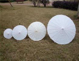 bridal wedding parasols White mini paper umbrellas Chinese mini craft umbrella 4 Diameter 30 40 60 84cm wedding favor decoration w8520959