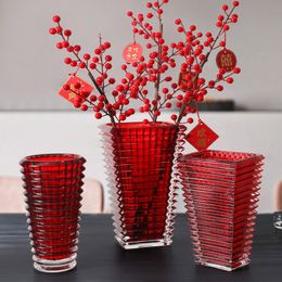 Crystal Glass Vase Ins Style Table Decoration Hydroponic Flower Soft Decoration Flower Ware