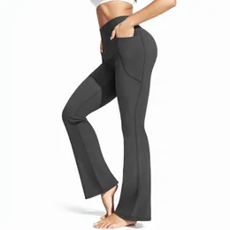 Women's Pants Women High Waist Stretch Flared Full Length Soft Sports Trousers Gym Running Fitness Pant Solid Workout Streetwear Trouser