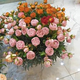 Decorative Flowers 1PCS 3 Head Artificial Rose Bouquet Wedding Celebration Decoration Bride Home Living Room Fake Gifts