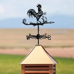 Garden Decorations Farm Yard Metal Wrought Iron Big Rooster Roof Decoration Weather Vane Indicator Sign Outdoor
