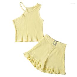 Clothing Sets 2Piece Summer Baby Clothes Set Toddler Girl Outfits Fashion Slanted Shoulder Cotton T-shirt Shorts Boutique Kids BC2301