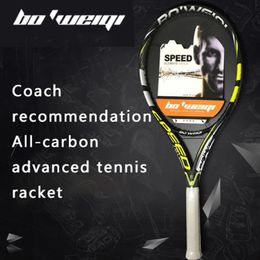 Genuine Carbon Fibre AllCarbon Professional Men And Women'S Single Tennis Racket Set 240108