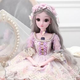 13 BJD Doll 60CM 21 Movable Jointed Dolls With Outfits Maxi Dress Blue Eyes Shoes Makeup Toys Birthday Gifts For Girls 240108