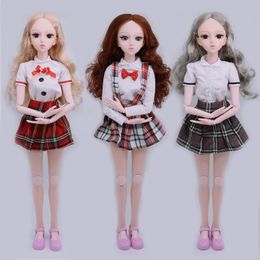 21 Moveable Jointed 60cm 13 BJD Dolls 4D Eyes Female Naked Nude Doll Body With Shoes Fashion Toys For Children Girls Gift 240108