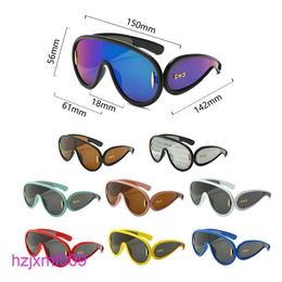 48gt Sunglasses Designer Acetate Fiber Wave Mask Mens Uv400 Outdoor Beach Goggle Glasses Anagram on the Feet Triple Lens wit