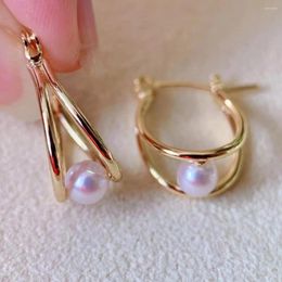 Dangle Earrings Stunning 8mm Real Natural South Sea White Round Pearl Jewelry For Women Silver 925 Earring