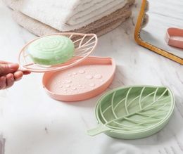 Leaf shape soap holder Non slip soap box Toilet shower tray draining rack bathroom gadgets soap dish tray holder7235883