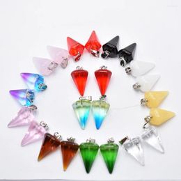 Pendant Necklaces Wholesale 24pcs Fashion Good Quality Glass Crystal Pendulum For Diy Jewellery Making