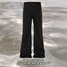 TKPA American high street dark denim overaizevibe lazy trendy brand micro flared pants for men and women