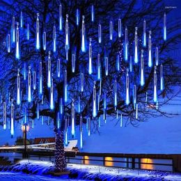 Strings 8 Tubes Christmas String Light Outdoor Tree Snowfall LED Dripping Icicle Shooting Star Meteor Shower Cascading Lights 2024