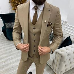 Men's Suits Slim Fit Wedding For Men 3 Piece Set Man Groom Tuxedo Formal Dinner Prom Suit Male Clothing ( Blazer Vest Pants )