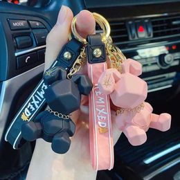 Key Rings Cartoon Nordic Bunny Doll Keychain Fashion Punk Rabbit KeyrCouple Accessories Personality Cute Bag Car Pendant Key Chains J240108