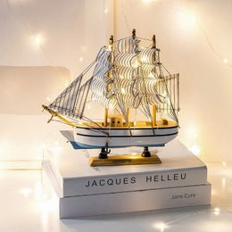 Wooden Sailboat Model Office Living Room Decoration Crafts Nautical Decoration Creative Model Home Decoration Birthday Gift 240106