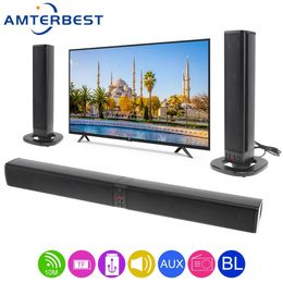 Speakers AMTERBEST BS36 Sound Blaster Soundbar Portable Bluetooth Speaker Innovative Foldable Split TV Speaker Bluetooth Support TF Card