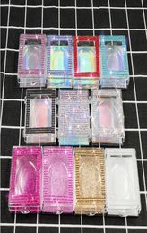 Bling Eyelash Packaging Diamond Glitter Square False Eyelashes Packaging Box Empty EyeLash Box Case Fake Eye Lashes Plastic Boxes 3512054