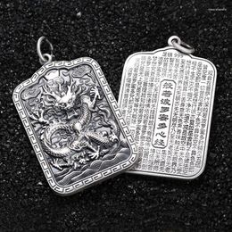 Pendants Fine Carving Pixiu Dragon Pendant Men Necklace Personality Trendy 925 Silver Chain Male Jewelry Retro Domineering Gift