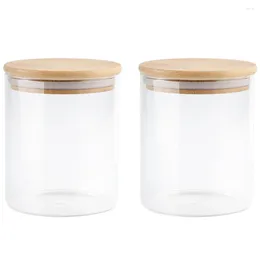 Storage Bottles 2 Pcs Sealed Jar Cookie Containers Food Canisters Glass Pot Coarse Cereals