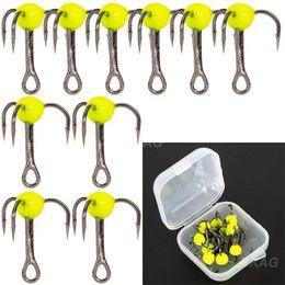 Three Anchor Hook High Carbon Steel Mini Fishing Treble Hook Fishhook Fishing Gear Lead Hook Sharp Barbed Round Bend 240108