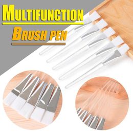 Brushes 100 Pcs Transparent Soft Brush Set Beauty Makeup Brush Diy Oil Painting Watercolour Brush Metal Ring Nylon Brush