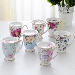 Mugs Bone China European Style Household Coffee Cup Ceramic Mug Water Milk Tea Student Breakfast