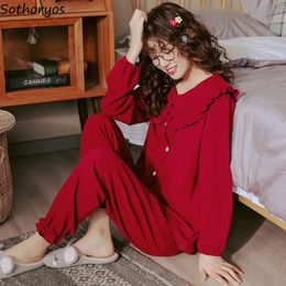 Autumn Long Sleeve Pyjamas Set Women Turn-down Collar Cosy S-4XL Large Size Sleepwear Single Breasted Tops and Pants Lounge Wear 240108