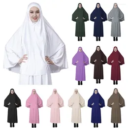 Ethnic Clothing Ramadan Eid Abaya Gowns For Women 2 Piece Set Muslim Prayer Garment Long Khimar Hijab Dress Abayas Dubai Islamic Burqa