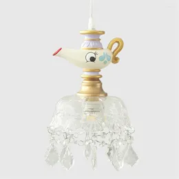 Pendant Lamps Cartoon God Lamp Kettle Shade Lights American Children's Room Bedroom Princess Nordic Deco Hanging Fixtures