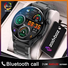 Watches 2022 New NFC Bluetooth Smart Watch Men Custom Dial Answel Call AMOLED 390*390 HD Screen Waterproof Smartwatch For Huawei Xiaomi