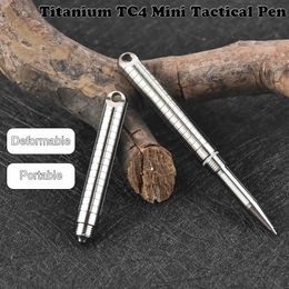 Mini Portable TC4 Tactical Pen Multi Function Self Defense Business Pen Emergency Glass Breaker EDC Tool Gift 240106