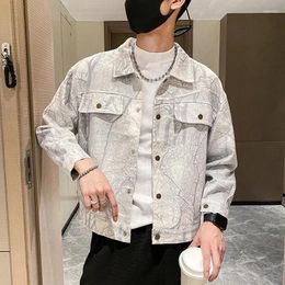 Men's Jackets Korean Spring And Autumn Jacket 2024 Harajuku Printed Casual Man Oversized Windbreak Coats Boys Outwear Clothes