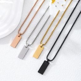 Pendant Necklaces 10pcs/lot Mirror Polished Stainless Steel 10 25mm Rectangle Necklace Box Chain DIY Women Jewellery Gift 50cm