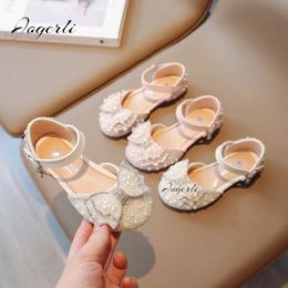 Mädchen Halbsandalen Kinder Strass Schleife Prinzessin Schuhe Baby Weiche Sohlen Kinder Wohnungen Größe 23-35 Kleinkind 240108