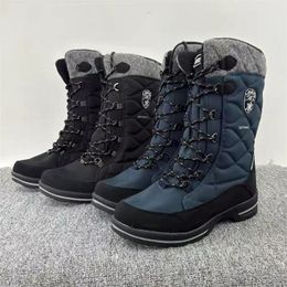 Designer's Snowy and Fashionable Snowy Boots Anti Winter Plush Black Long Boots Warm and Cold Resistant Versatile Anti slip and Wear resistant Shoes