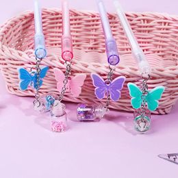 Random Color 1piece Butterfly Pendant Toy Gel Pen Stationery Cute Creative Lovely Sweet Kawaii School Supplies