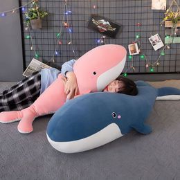 Cute Whale Plush Toys 55cm Soft Whale Stuffed Animal Plushie Pillow Cushion Girls Sleeping Accompany Gifts for Kids Adults
