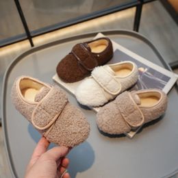 Boys Flats Warm Winter Soft Children Fashion Versatile Soft Japanese Style Kids Moccasin Shoes for Girls Kids Chic Simple 240108