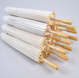 50pcslot New White Color Longhandle Outdoor Wedding Paper Parasols Chinese Craft Umbrellas Diameter 236 inches7568535