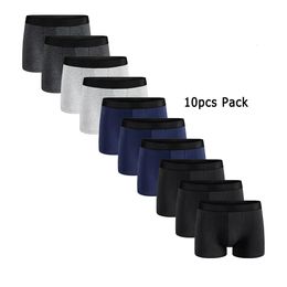 10pcs Pack Men Panties Cotton Underwear Male Brand Boxer And Underpants For Homme Luxury Set Shorts Box Slip Kit 240108