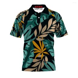 Women's Polos Summer Woman Loose Tops 3D HD Printed Hawaii Style Stylish Ms. Button Parent-child T-shirt Polyester Breathable Sport Polo