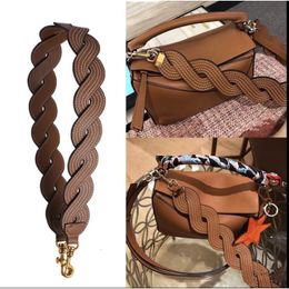 Genuine Leather Bag Strap Handbag Accessories Shoulder Womens Belt Colour Ethnic 4cm Wind Long 240108