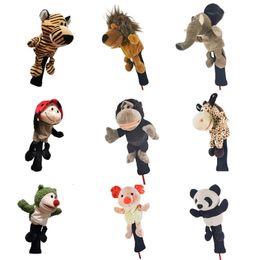Cute cartoon animals Golf Club Head Covers Wood Head covers Driver Cover Plush doll protective cover 240108